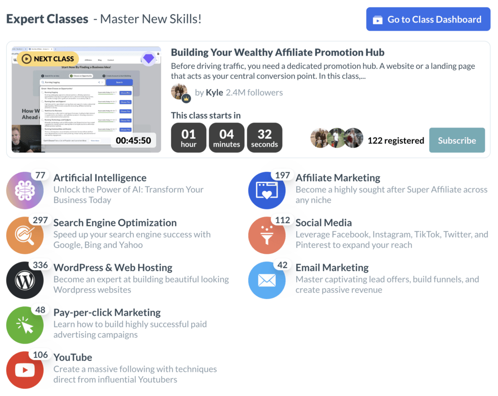 Expert Classes and Support