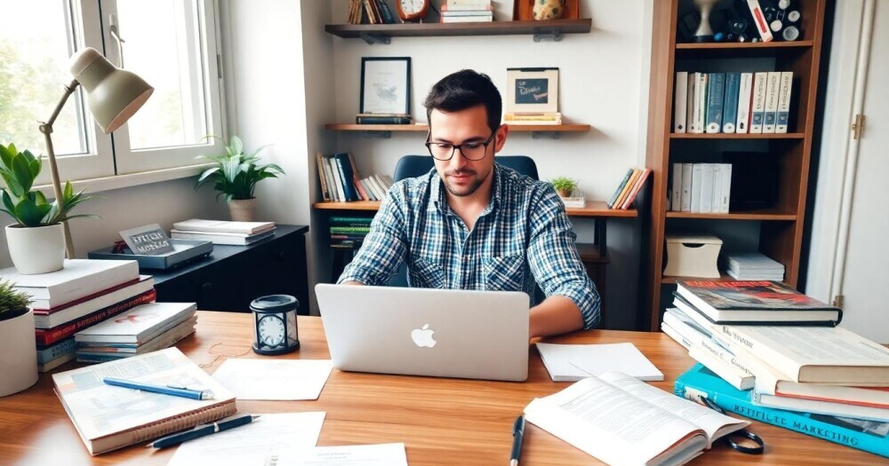 person working online