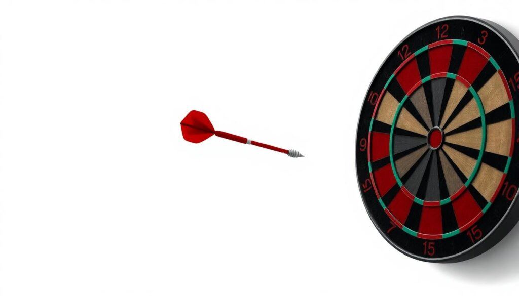 dartboard and dart that missed the mark